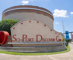 Welcome sign for Sci-Port Discover Center in Shreveport, Louisiana
