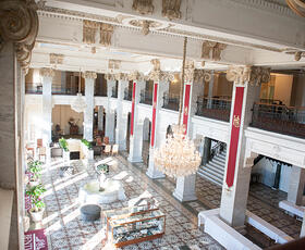 Lobby of the Historic Hotel Bentley in Alexandria, Louisiana