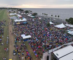 An aerial view of the National Fried Chicken Festival