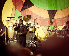 Performance in the Gospel Tent of Jazz Fest in New Orleans, Louisiana