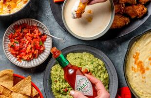 Lunch with TABASCO sauce on Avery Island, Louisiana