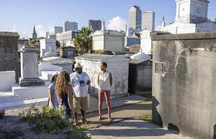 St. Louis Cemetery Number One in New Orleans tour guide with tour in cemetery